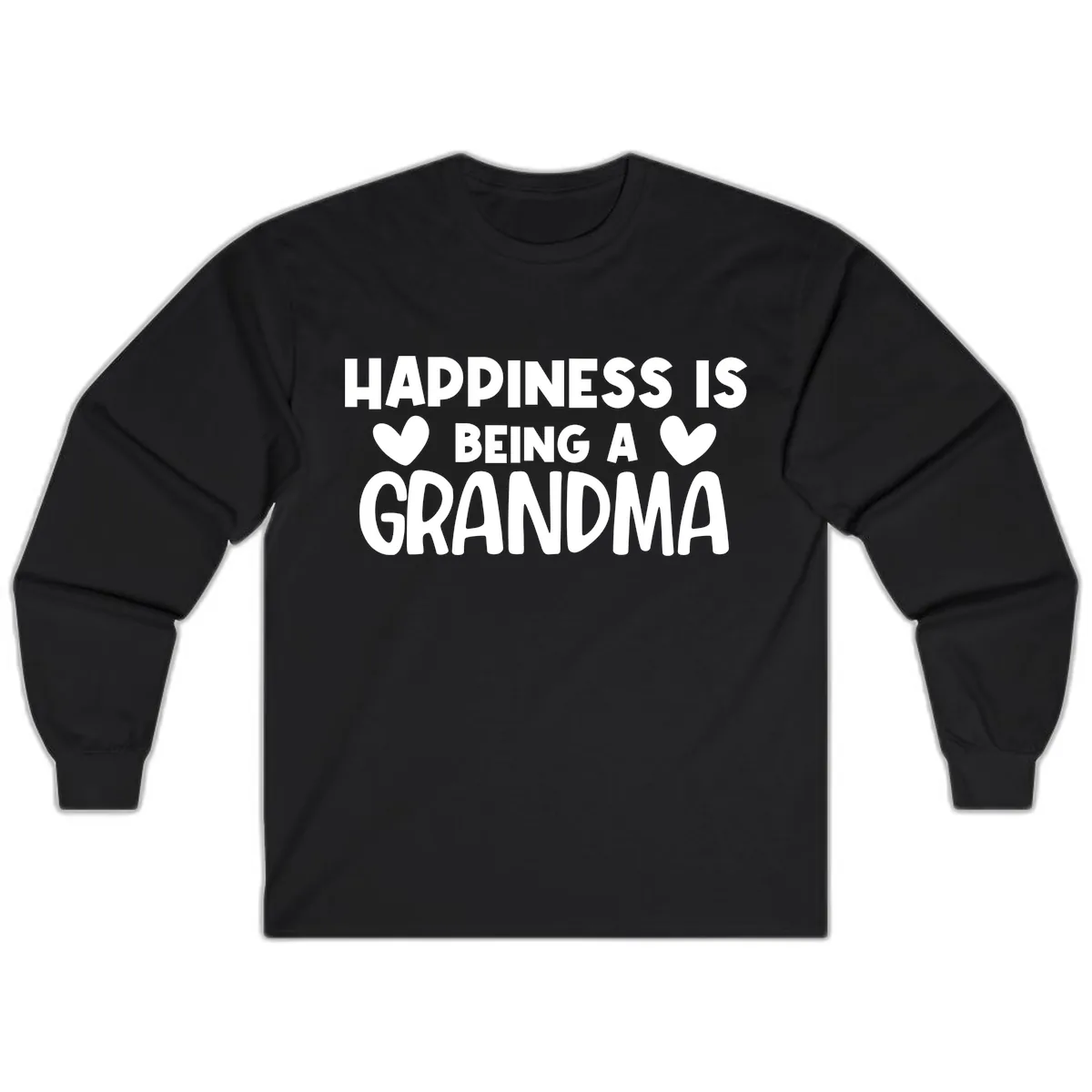 Happiness Is Being A Grandma Long Sleeve in Black