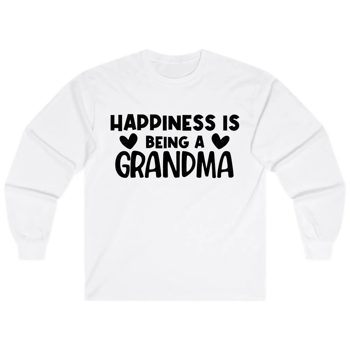 Happiness Is Being A Grandma Long Sleeve in White