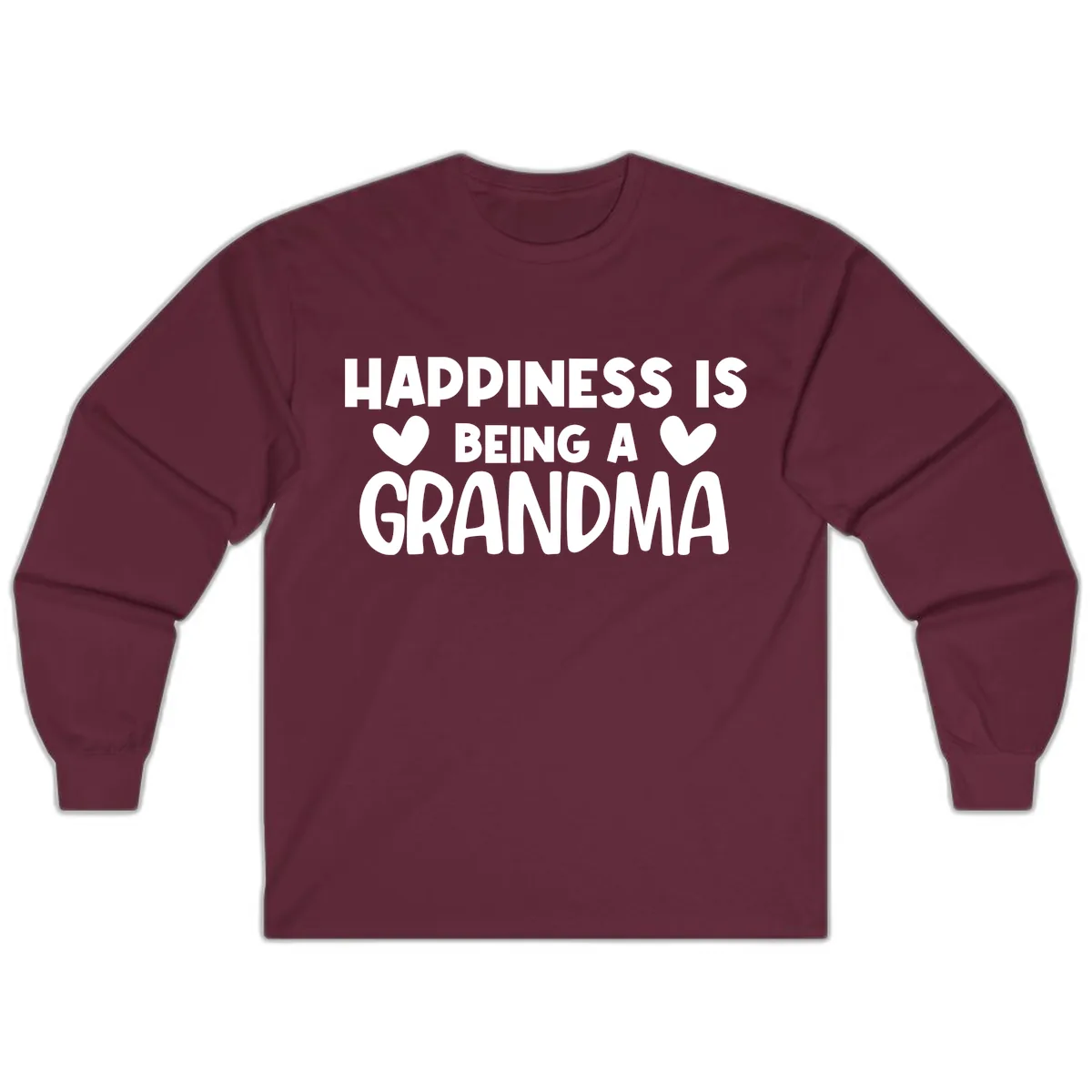 Happiness Is Being A Grandma Long Sleeve in Maroon