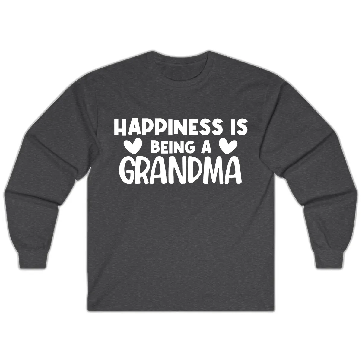 Happiness Is Being A Grandma Long Sleeve in Dark Heather
