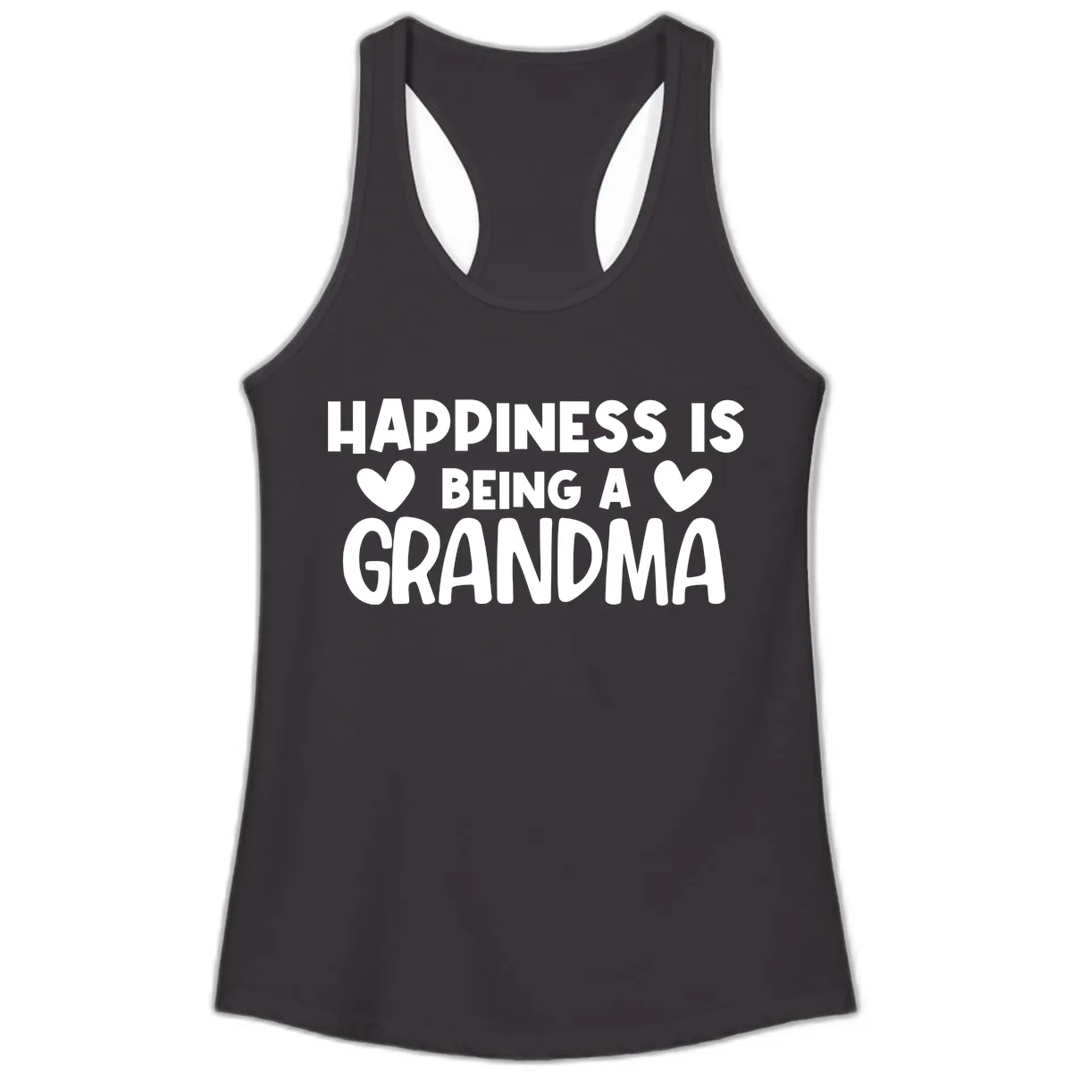 Happiness Is Being A Grandma Ladies Tank in Black
