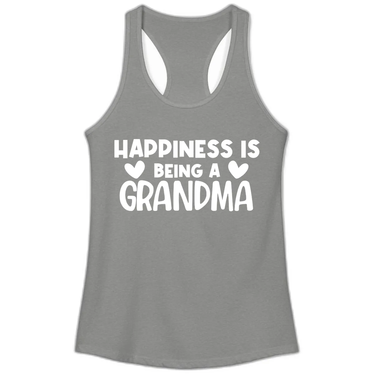 Happiness Is Being A Grandma Ladies Tank in Heather Grey