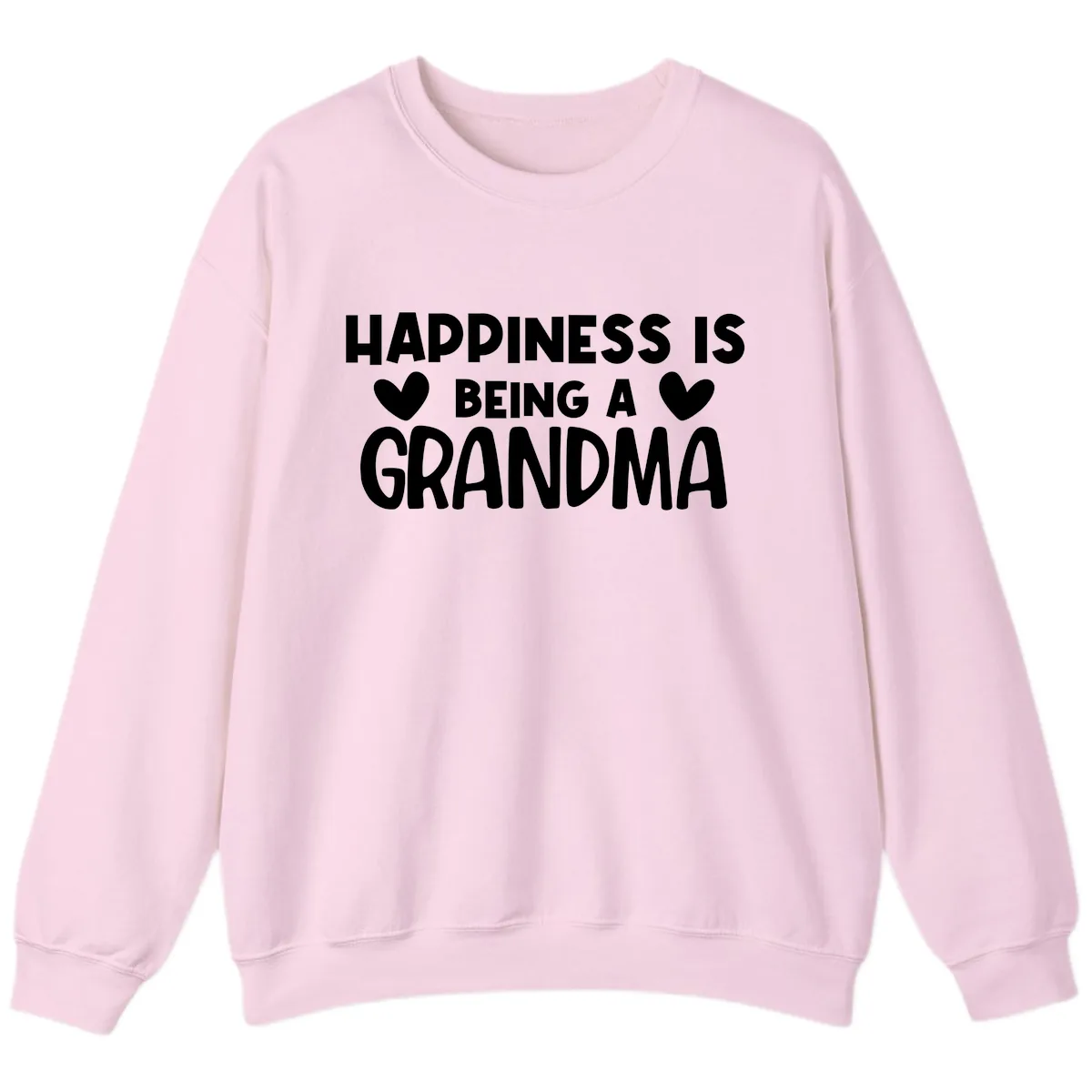 Happiness Is Being A Grandma Sweatshirt in Light Pink