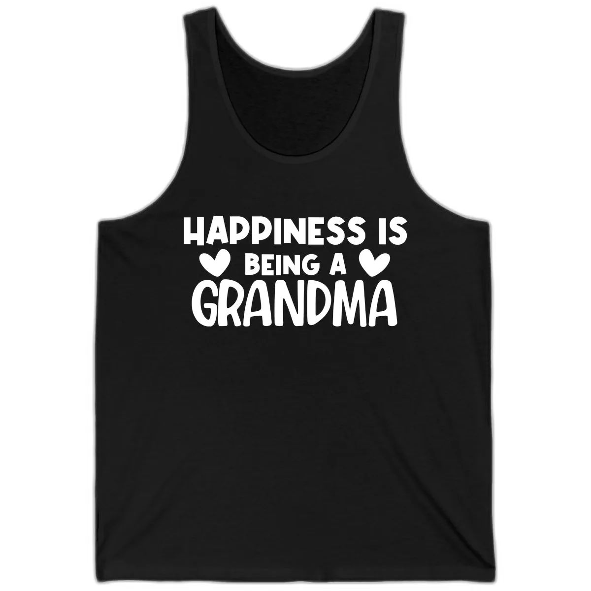 Happiness Is Being A Grandma Tank in Black