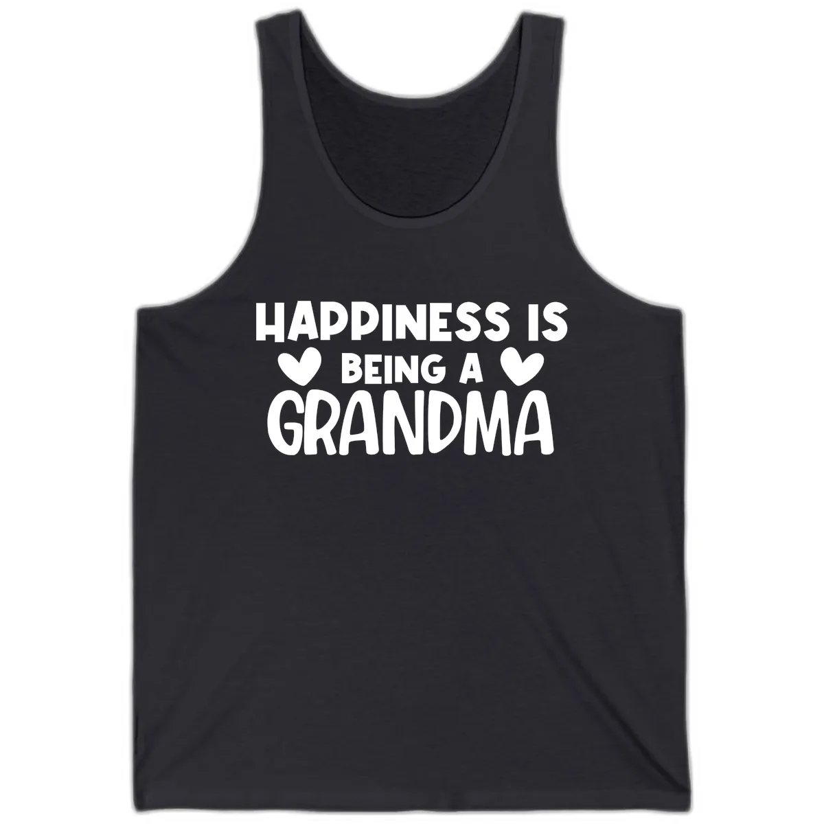 Happiness Is Being A Grandma Tank in Dark Grey