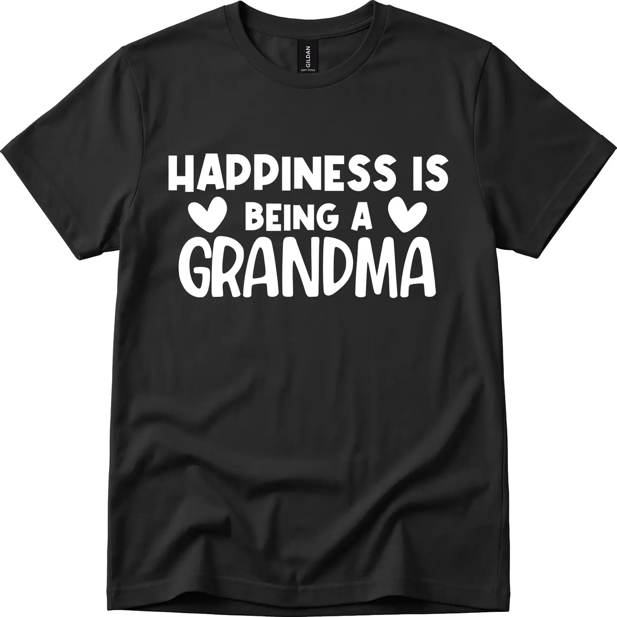 Happiness Is Being A Grandma T-Shirt in Black