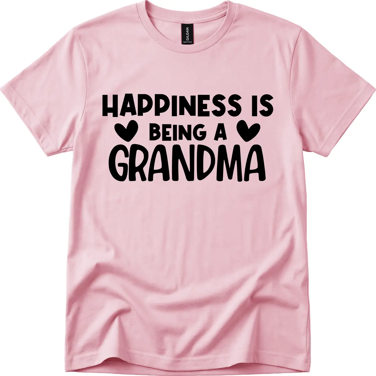Happiness Is Being A Grandma T-Shirt in Light Pink