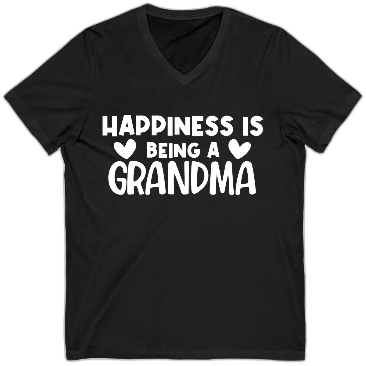 Happiness Is Being A Grandma V-Neck in Black