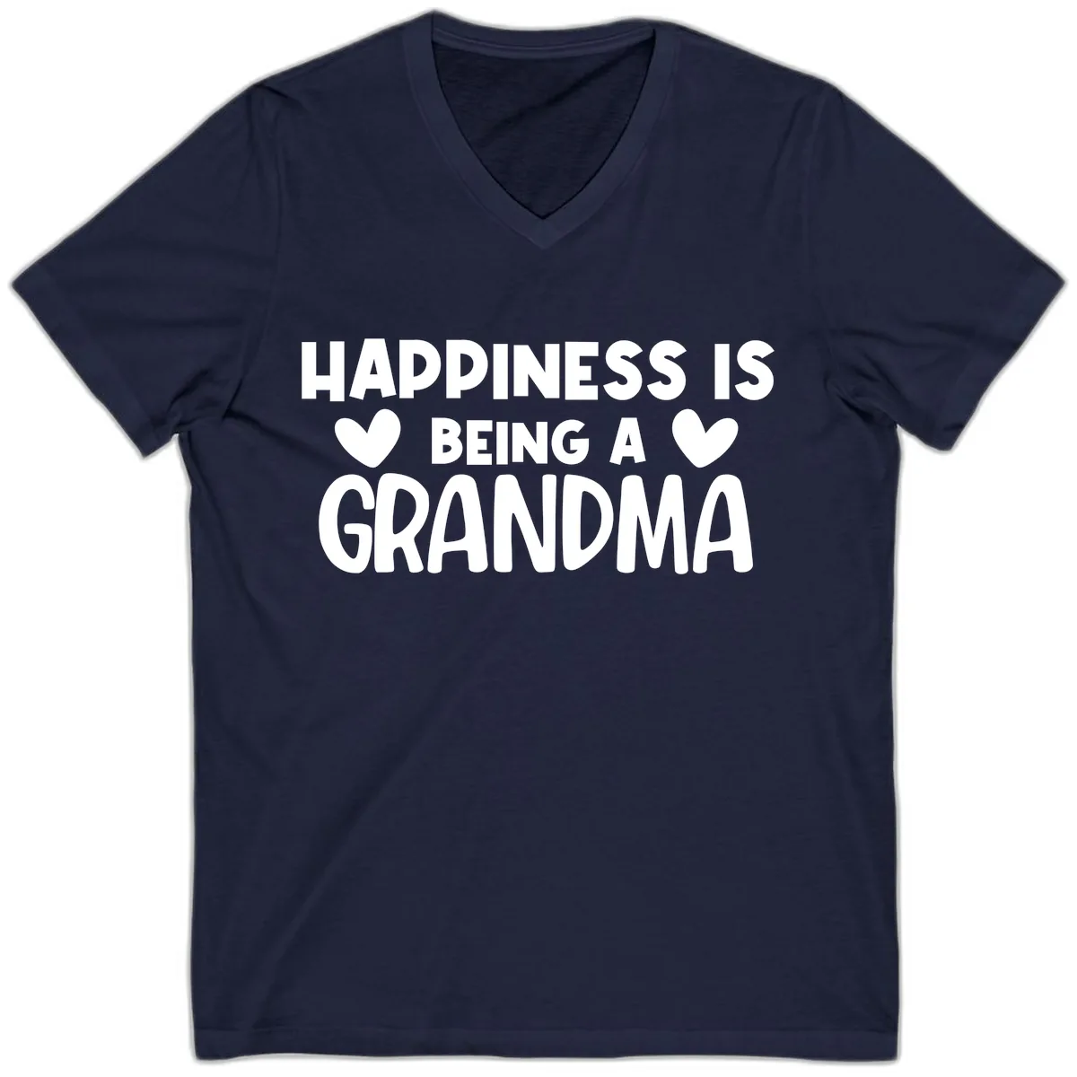 Happiness Is Being A Grandma V-Neck in Navy