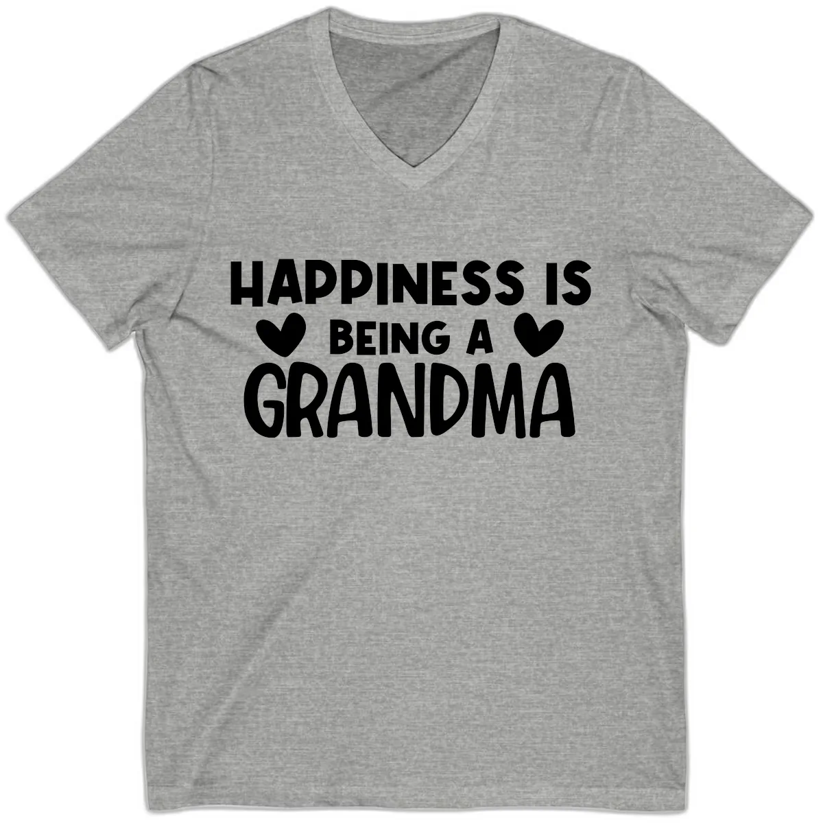 Happiness Is Being A Grandma V-Neck in Athletic Heather