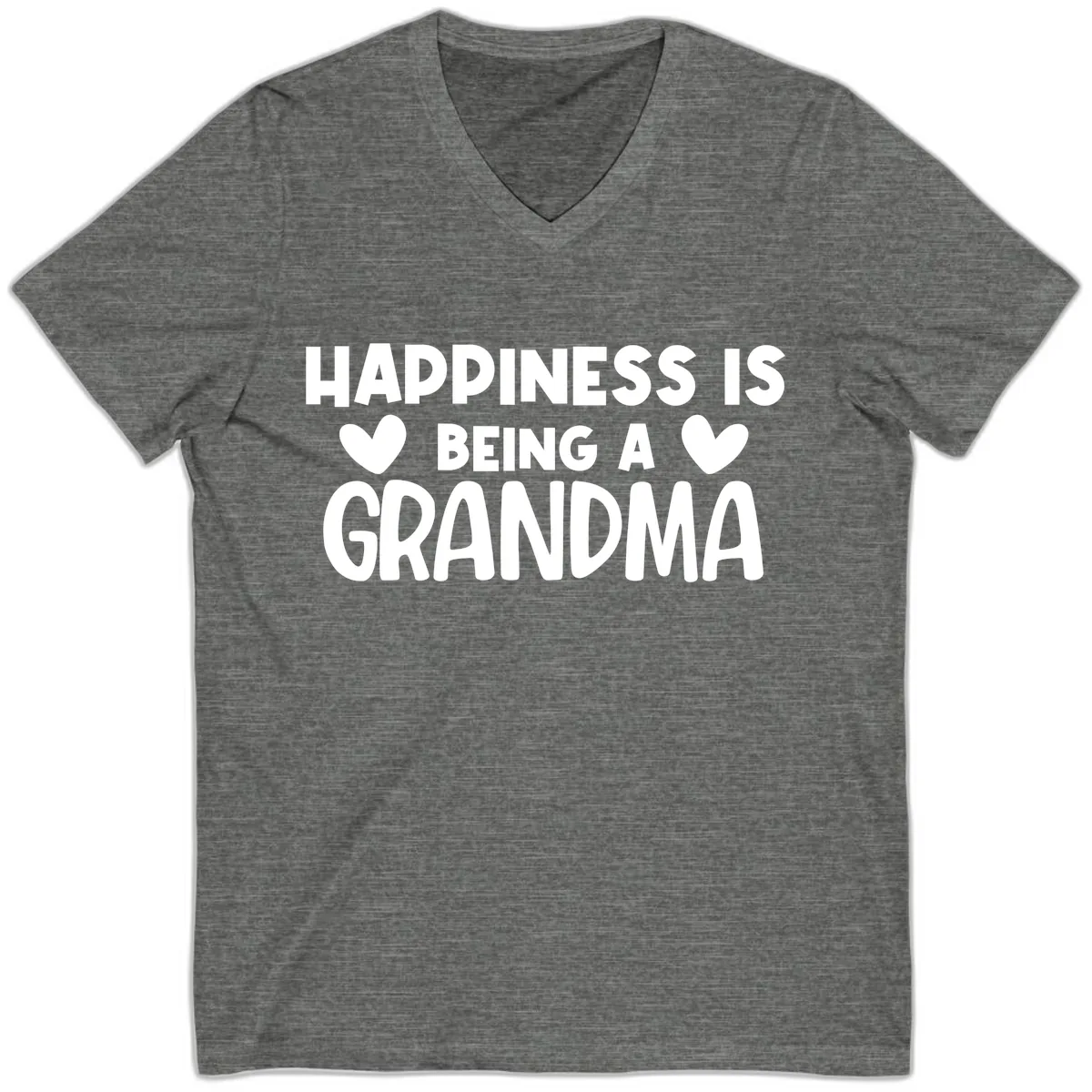 Happiness Is Being A Grandma V-Neck in Deep Heather