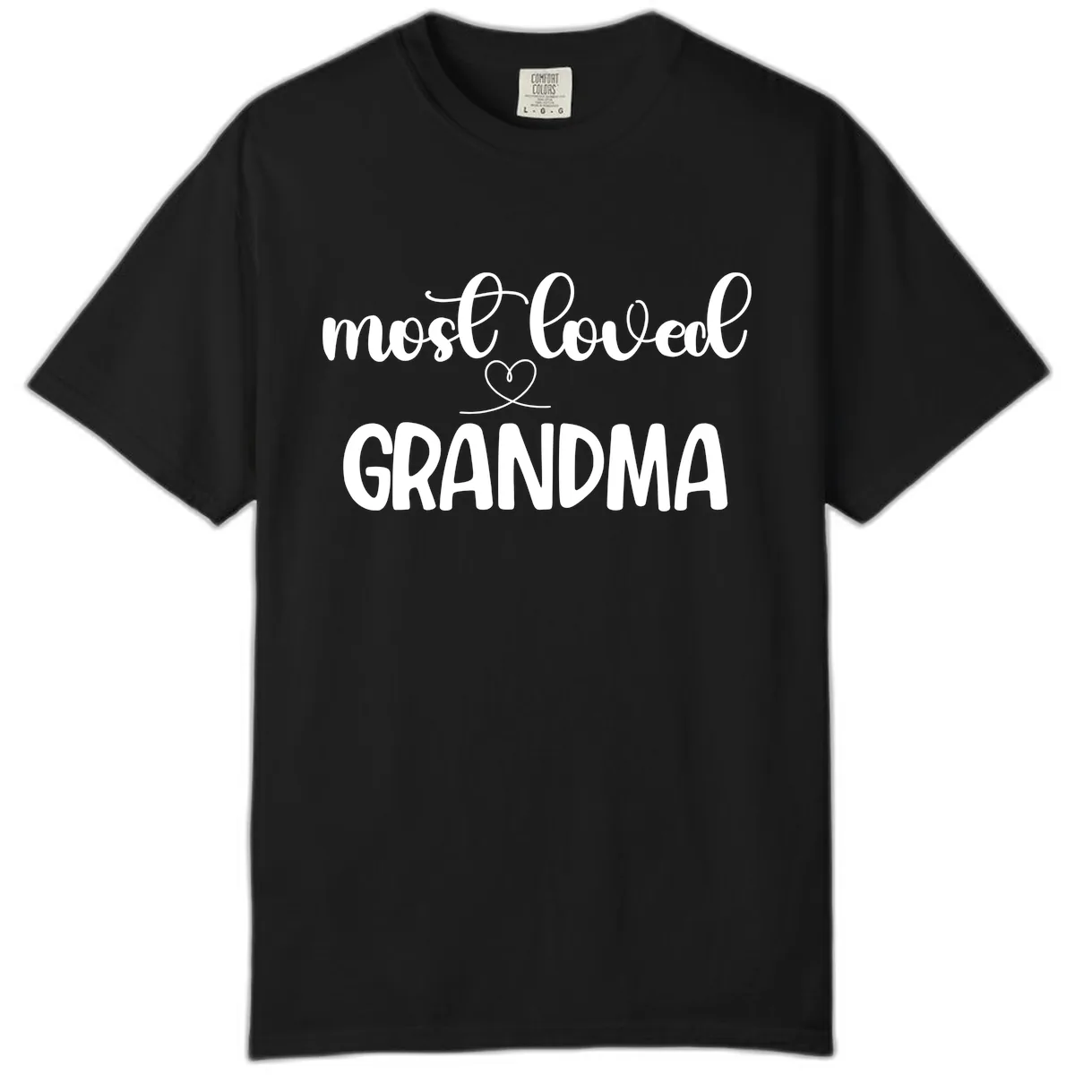 Most Loved Grandma Typography Design Comfort Color in Black