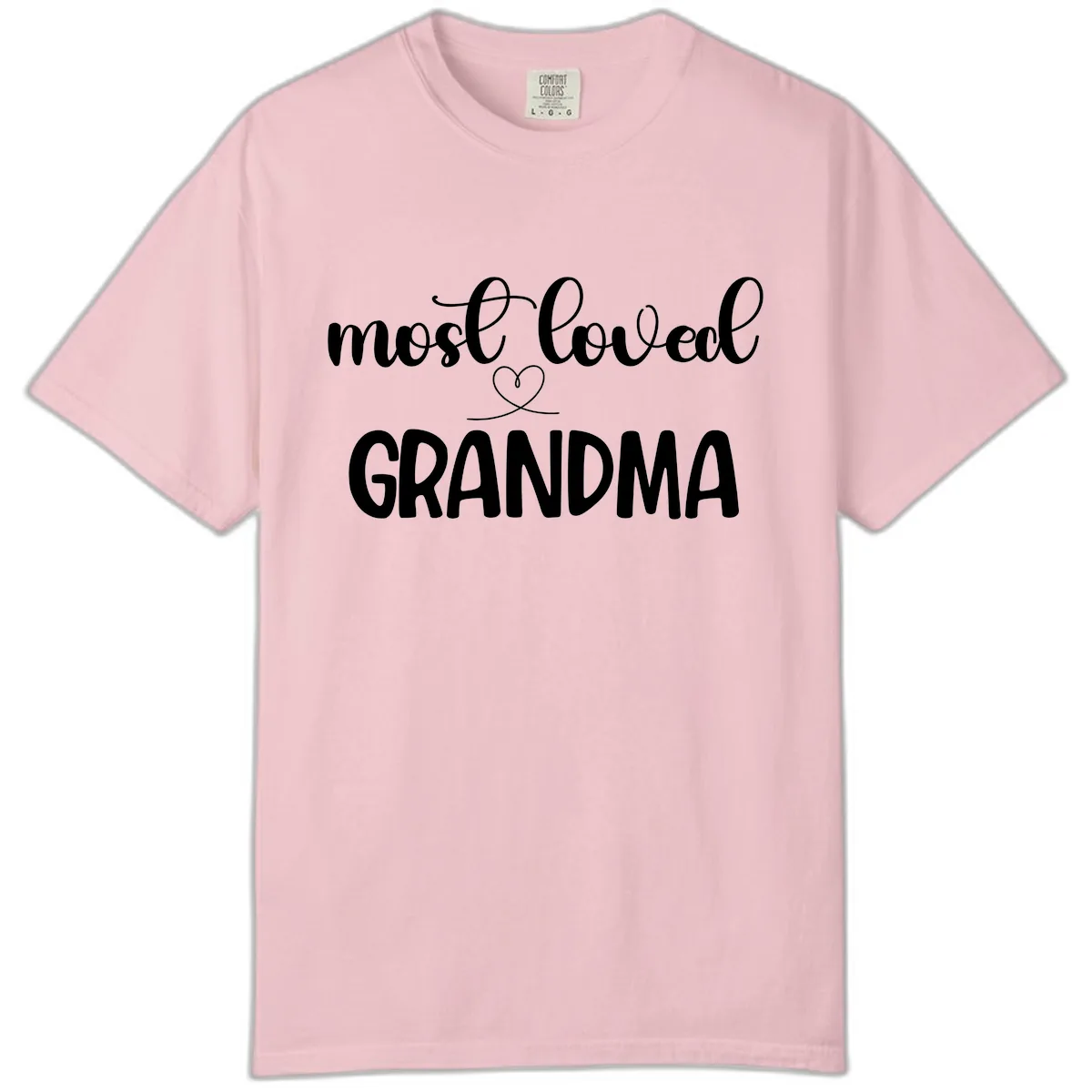 Most Loved Grandma Typography Design Comfort Color in Blossom