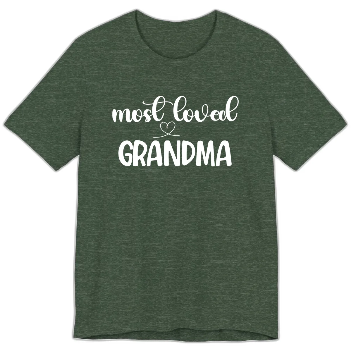 Most Loved Grandma Typography Design Premium T-Shirt in Heather Forest