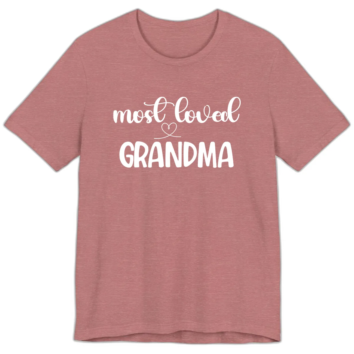 Most Loved Grandma Typography Design Premium T-Shirt in Heather Mauve