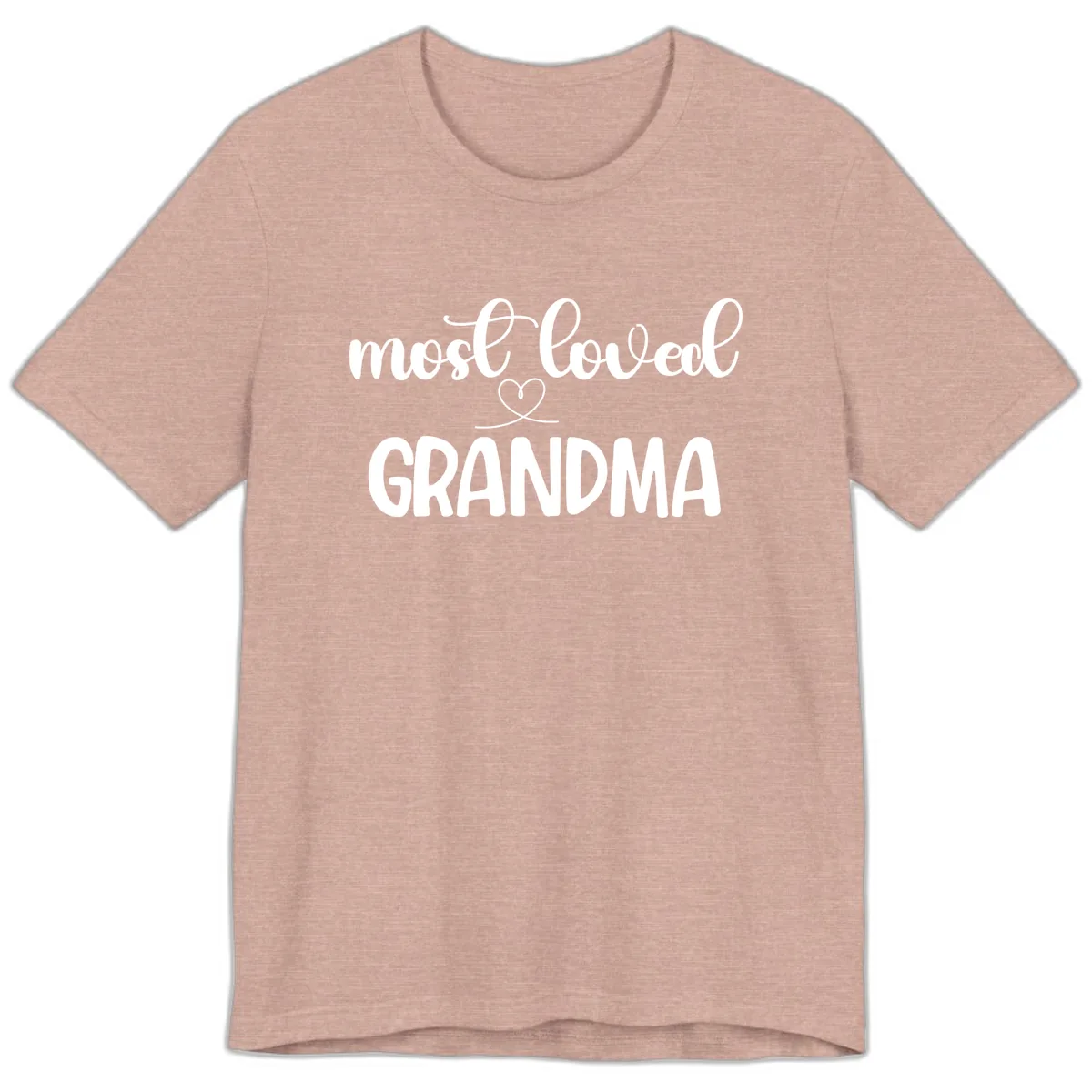 Most Loved Grandma Typography Design Premium T-Shirt in Heather Prism Peach