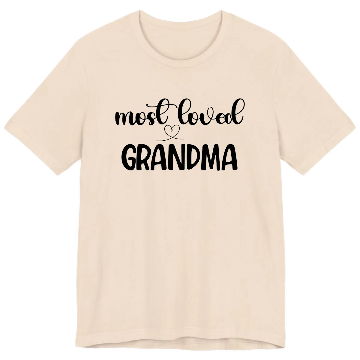 Most Loved Grandma Typography Design Premium T-Shirt in Soft Cream