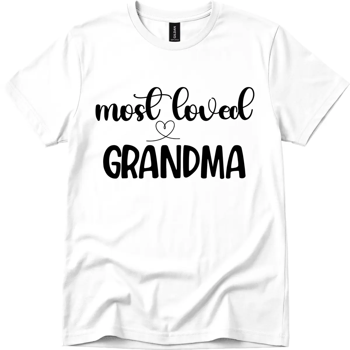 Most Loved Grandma Typography Design T-Shirt in White