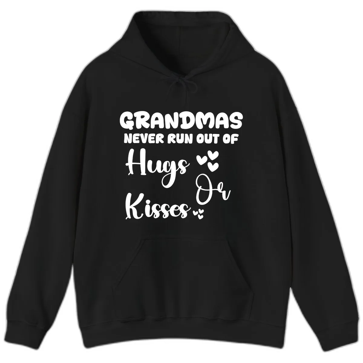 Grandmas Never Run Out Of Hugs Hoodie in Black