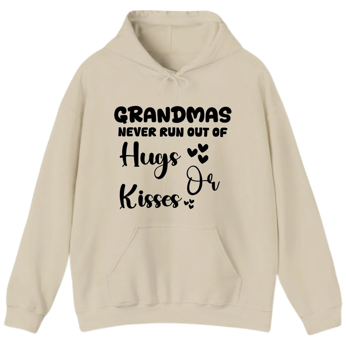 Grandmas Never Run Out Of Hugs Hoodie in Sand