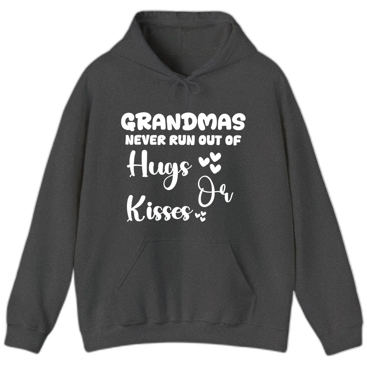 Grandmas Never Run Out Of Hugs Hoodie in Dark Heather