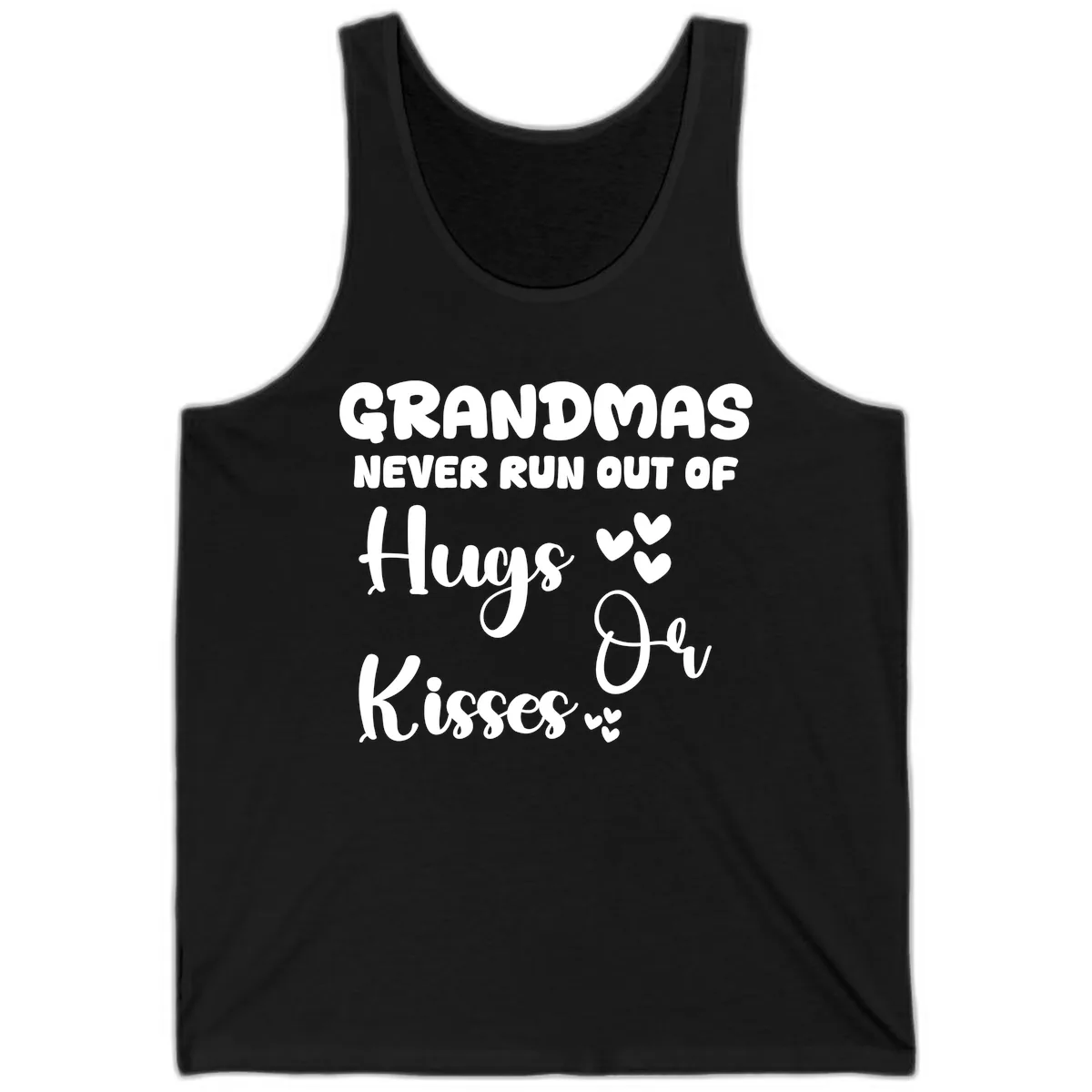 Grandmas Never Run Out Of Hugs Tank in Black