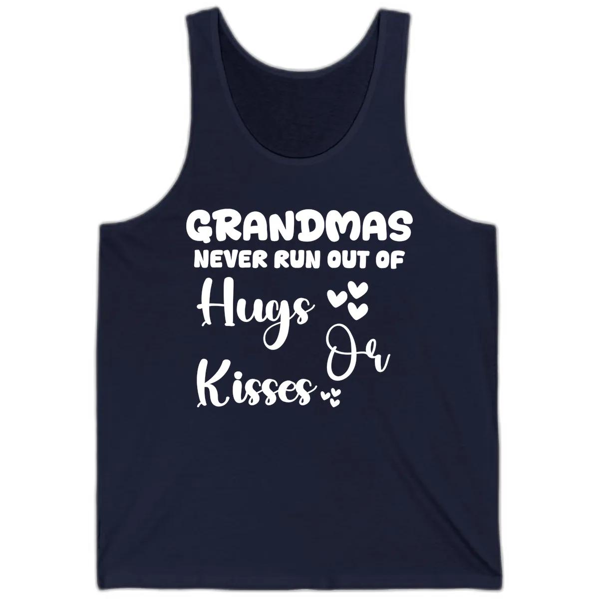 Grandmas Never Run Out Of Hugs Tank in Navy