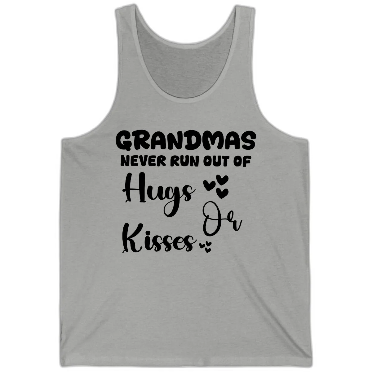 Grandmas Never Run Out Of Hugs Tank in Athletic Heather
