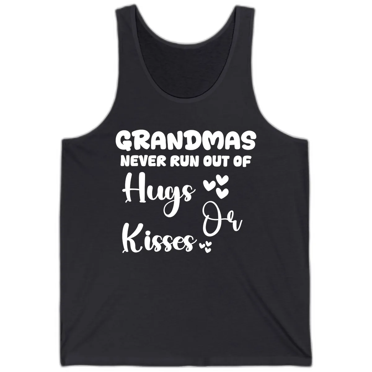 Grandmas Never Run Out Of Hugs Tank in Dark Grey