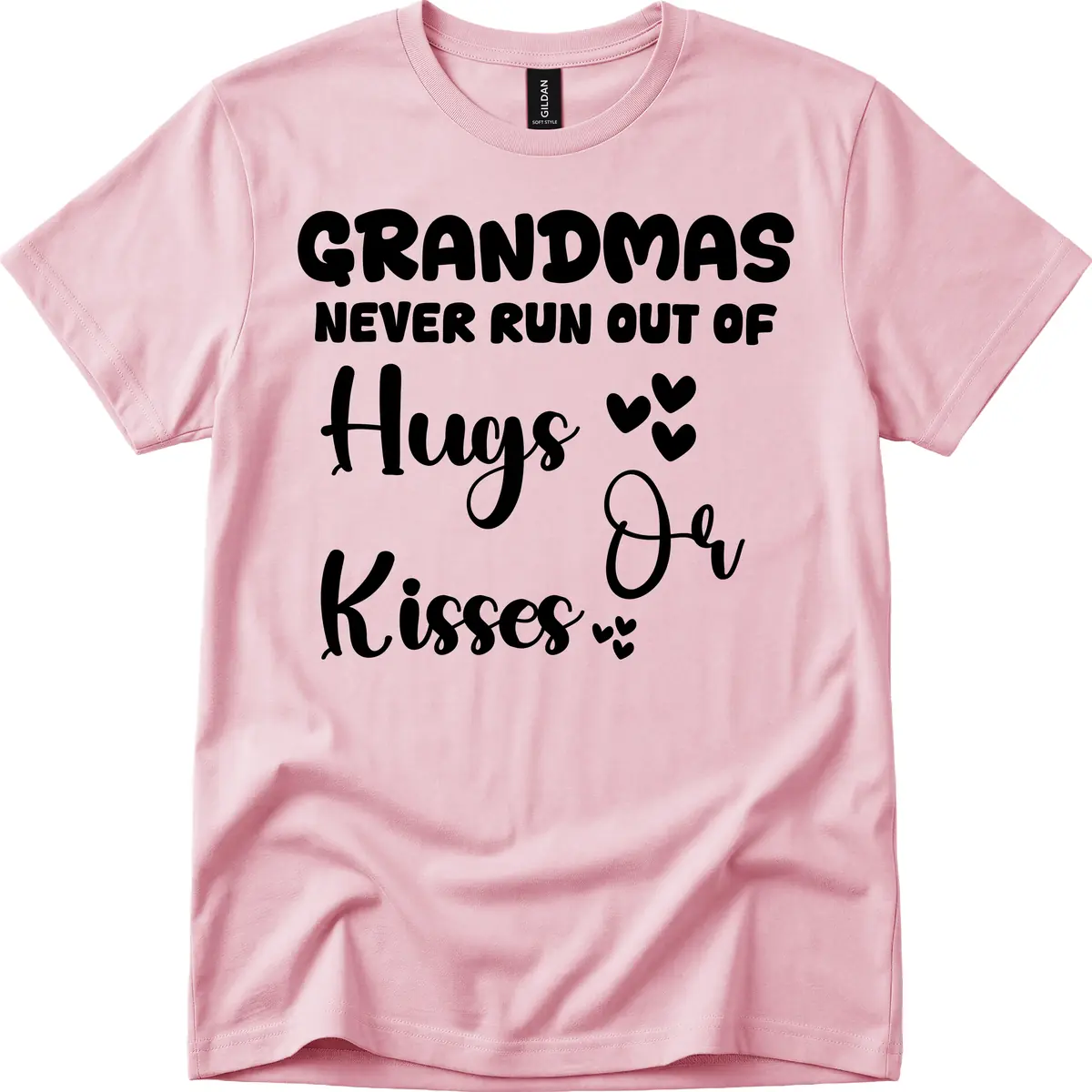 Grandmas Never Run Out Of Hugs T-Shirt in Light Pink