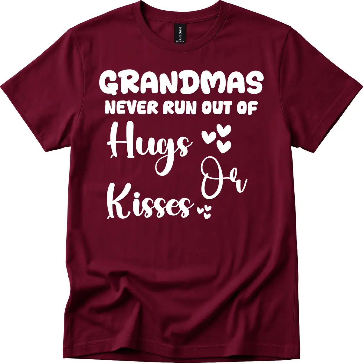 Grandmas Never Run Out Of Hugs T-Shirt in Maroon