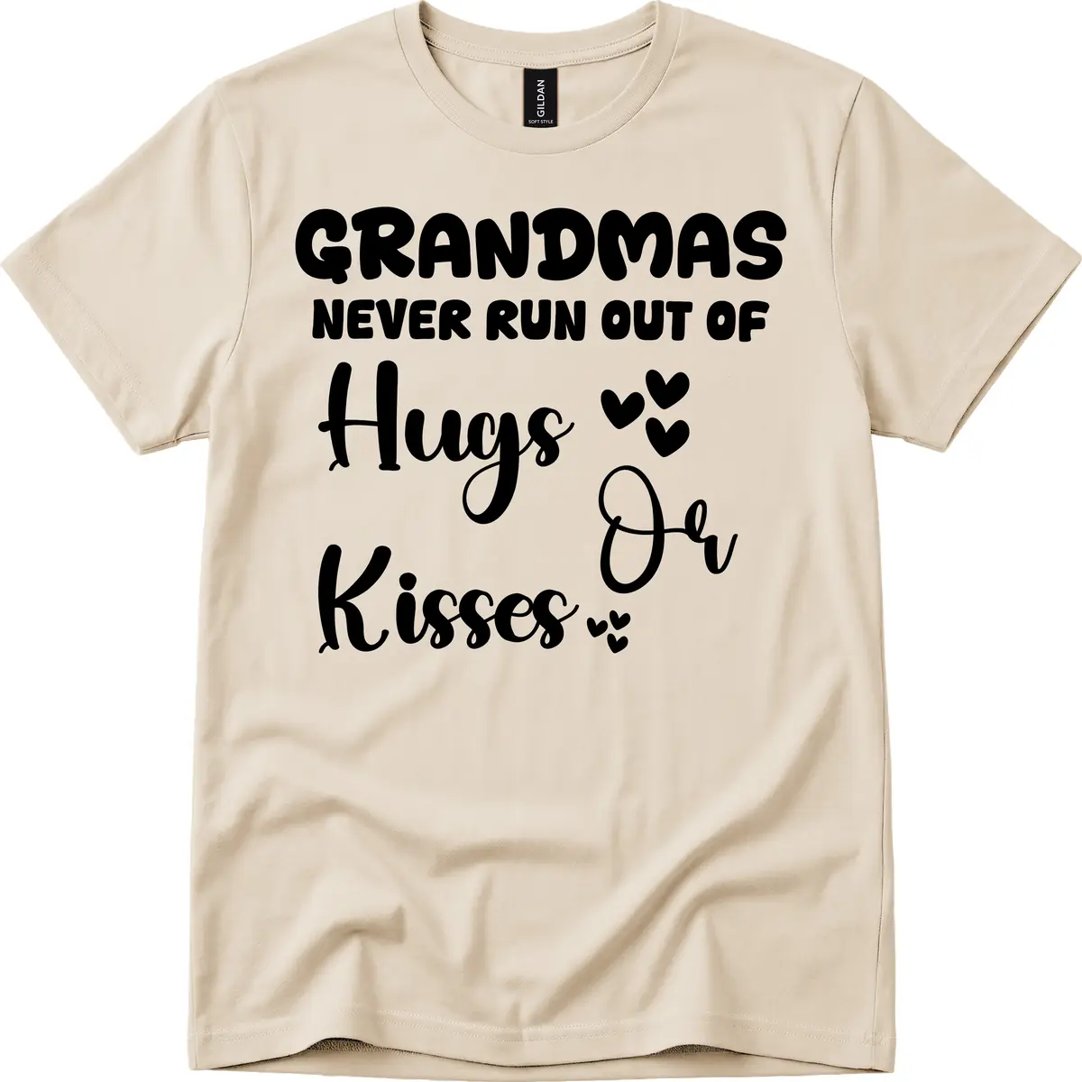 Grandmas Never Run Out Of Hugs T-Shirt in Sand