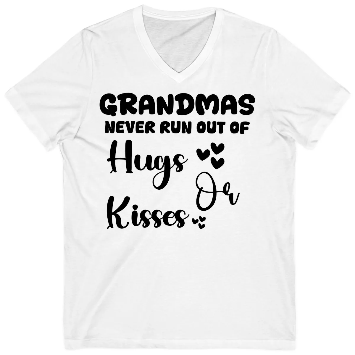 Grandmas Never Run Out Of Hugs V-Neck in White