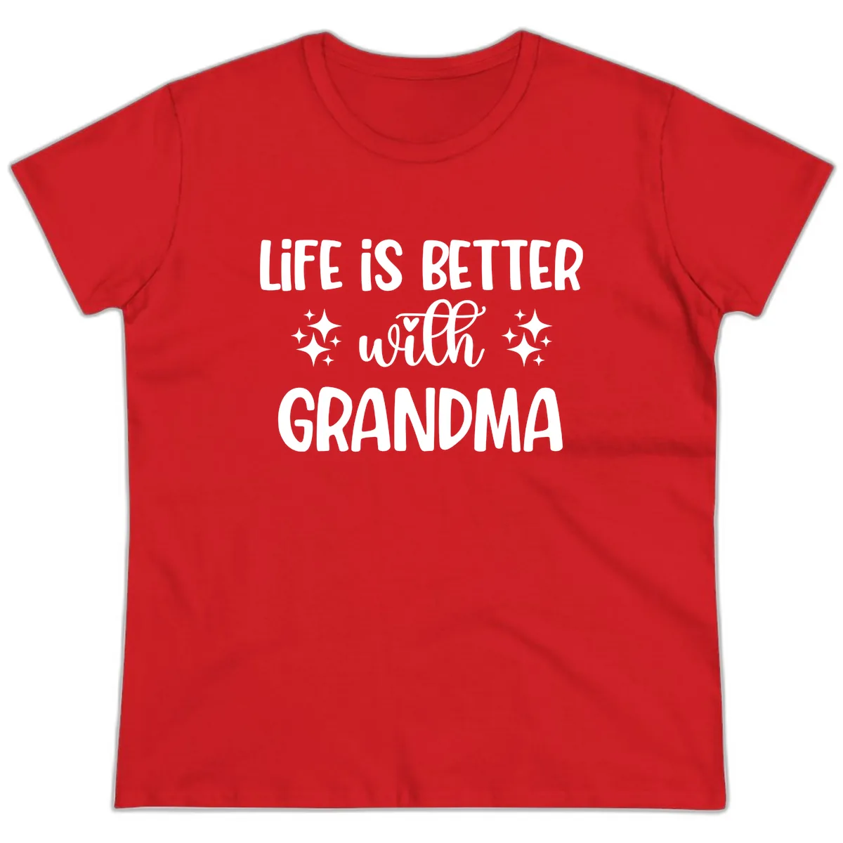 Life Is Better With Grandma Ladies Tee in Red