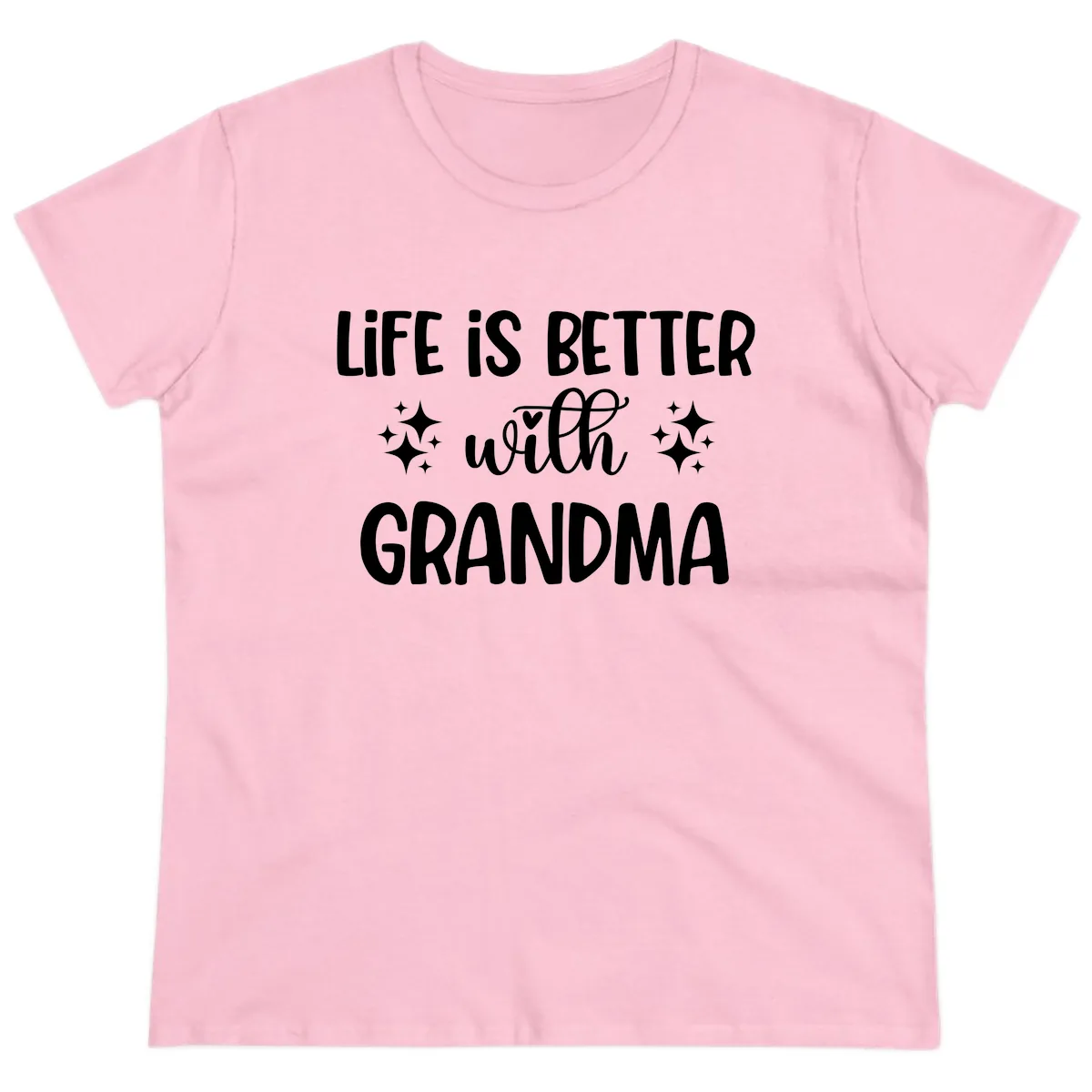 Life Is Better With Grandma Ladies Tee in Light Pink