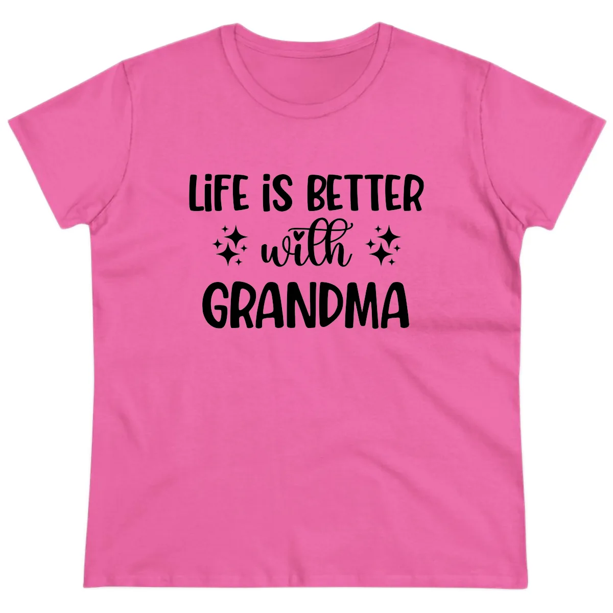 Life Is Better With Grandma Ladies Tee in Azalea