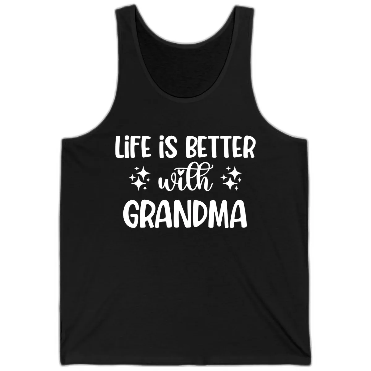 Life Is Better With Grandma Tank in Black