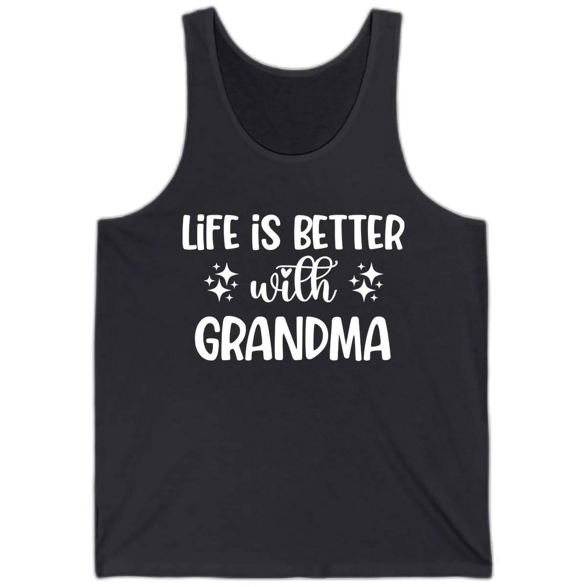 Life Is Better With Grandma Tank in Dark Grey