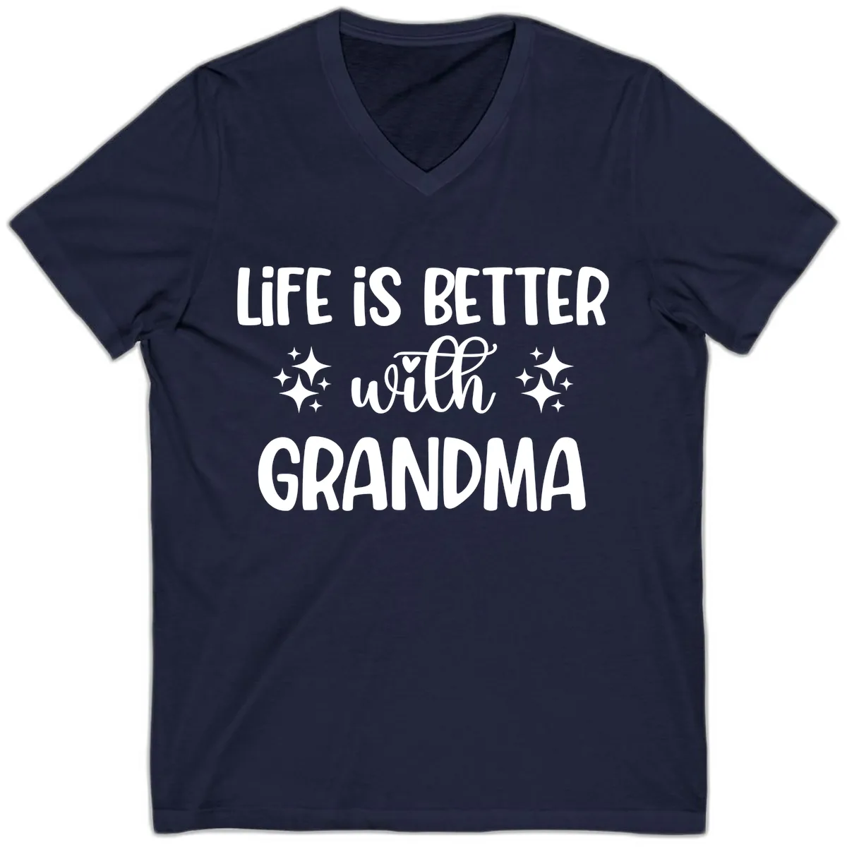 Life Is Better With Grandma V-Neck in Navy