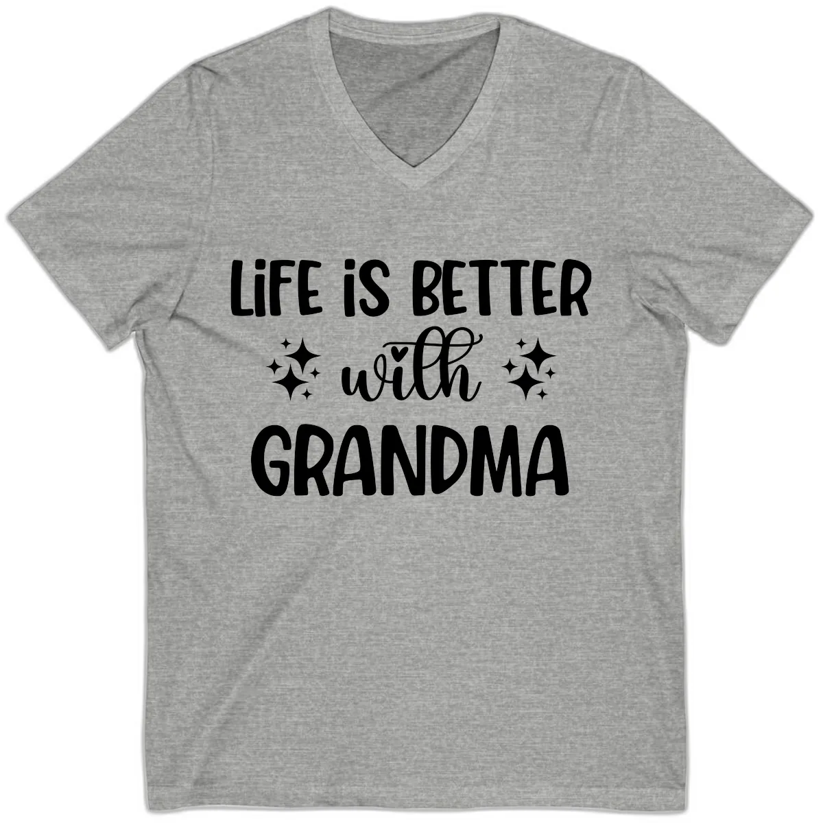 Life Is Better With Grandma V-Neck in Athletic Heather