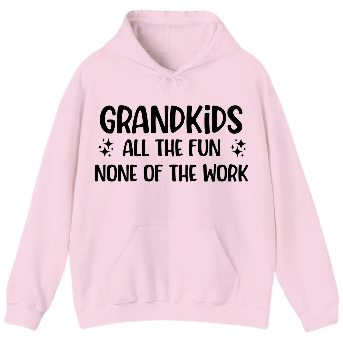 Grandkids All The Fun None Of The Work Hoodie in Light Pink