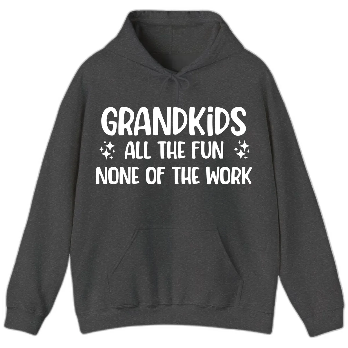 Grandkids All The Fun None Of The Work Hoodie in Dark Heather