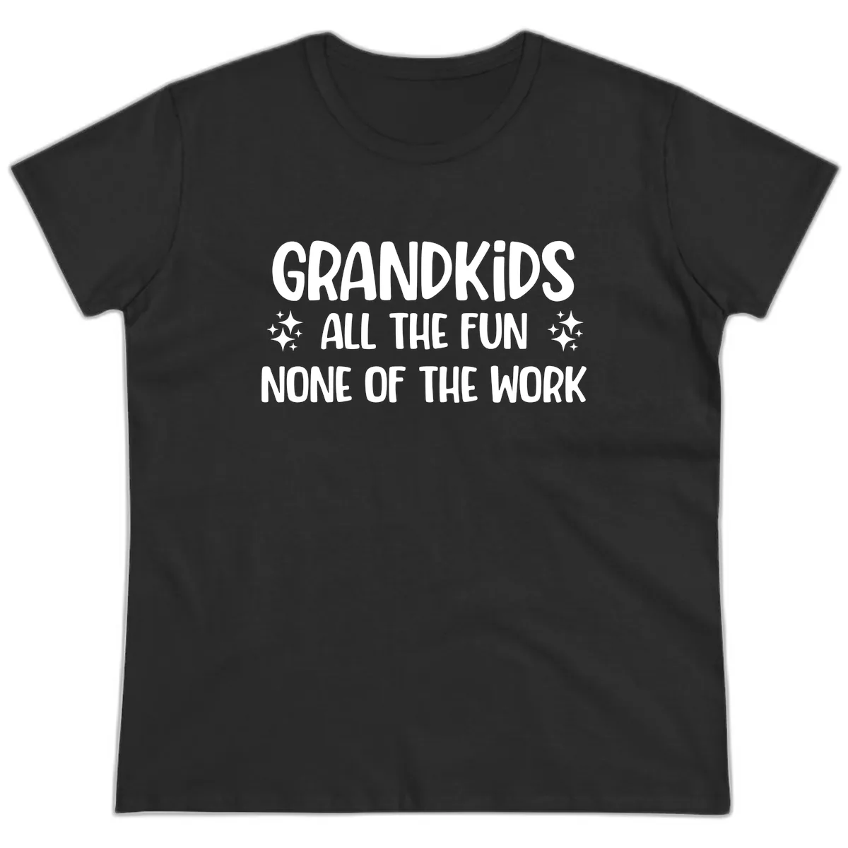 Grandkids All The Fun None Of The Work Ladies Tee in Black