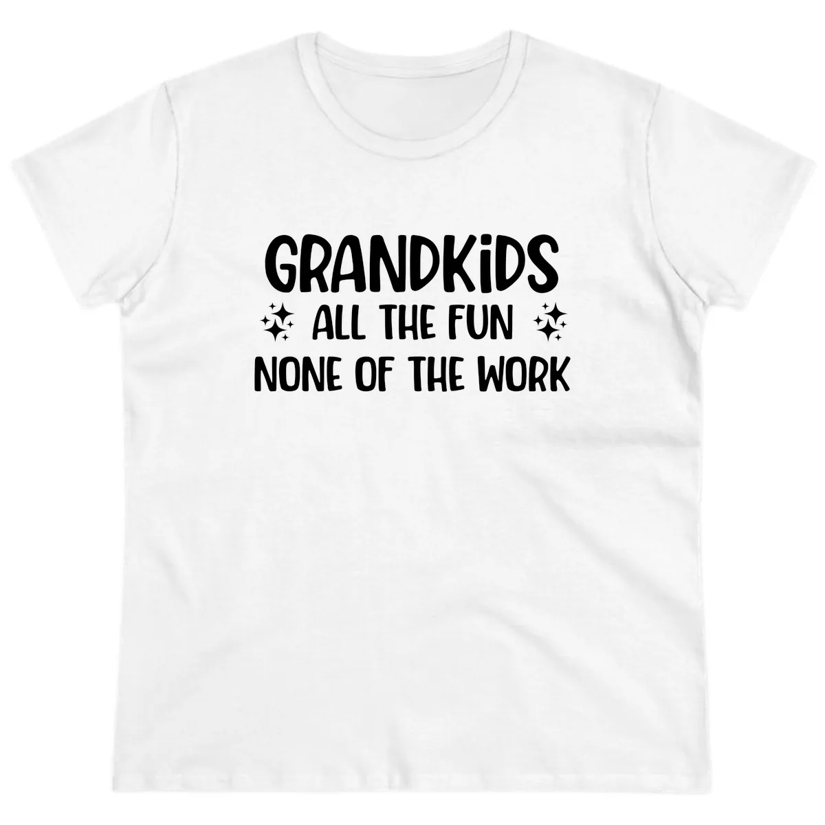 Grandkids All The Fun None Of The Work Ladies Tee in White