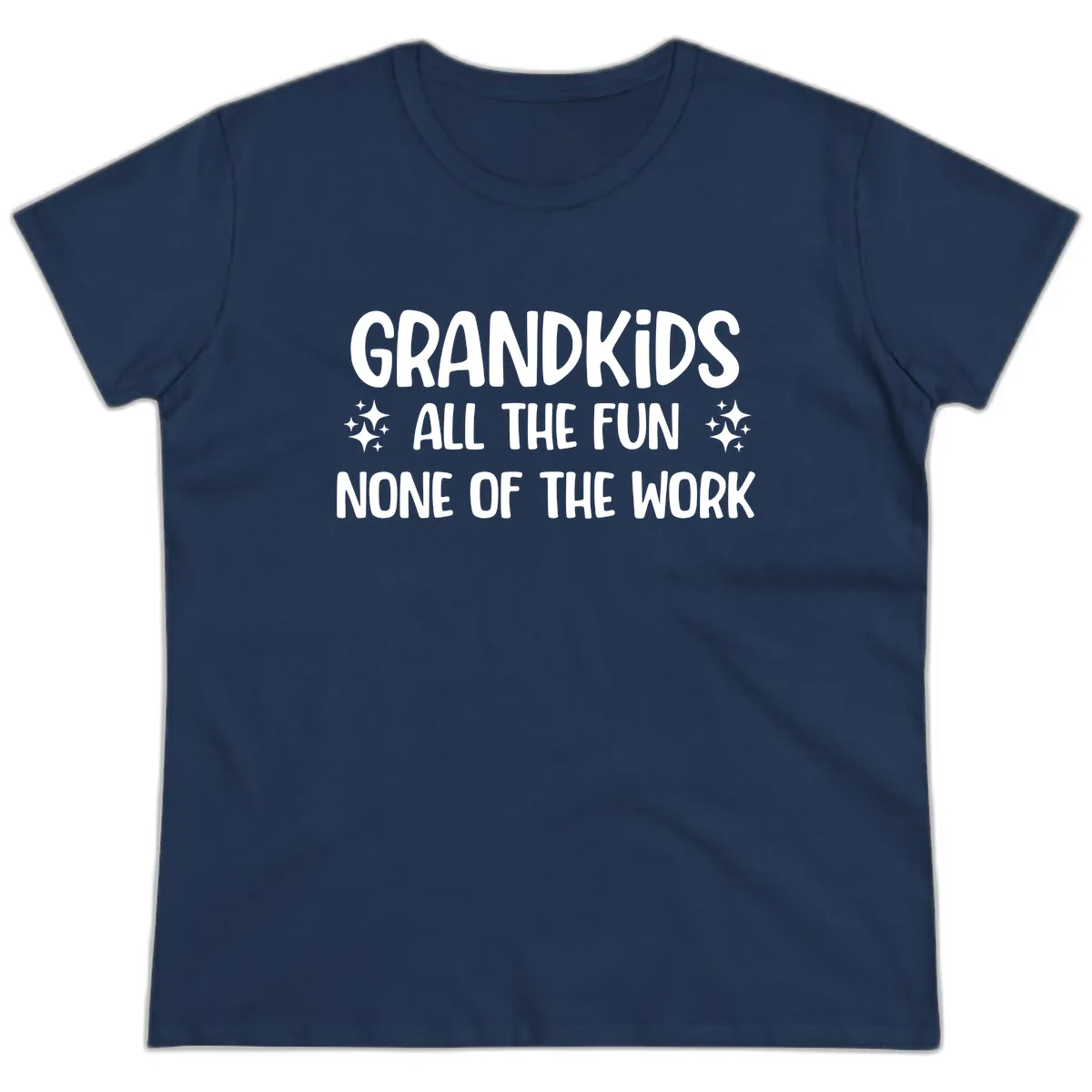 Grandkids All The Fun None Of The Work Ladies Tee in Navy
