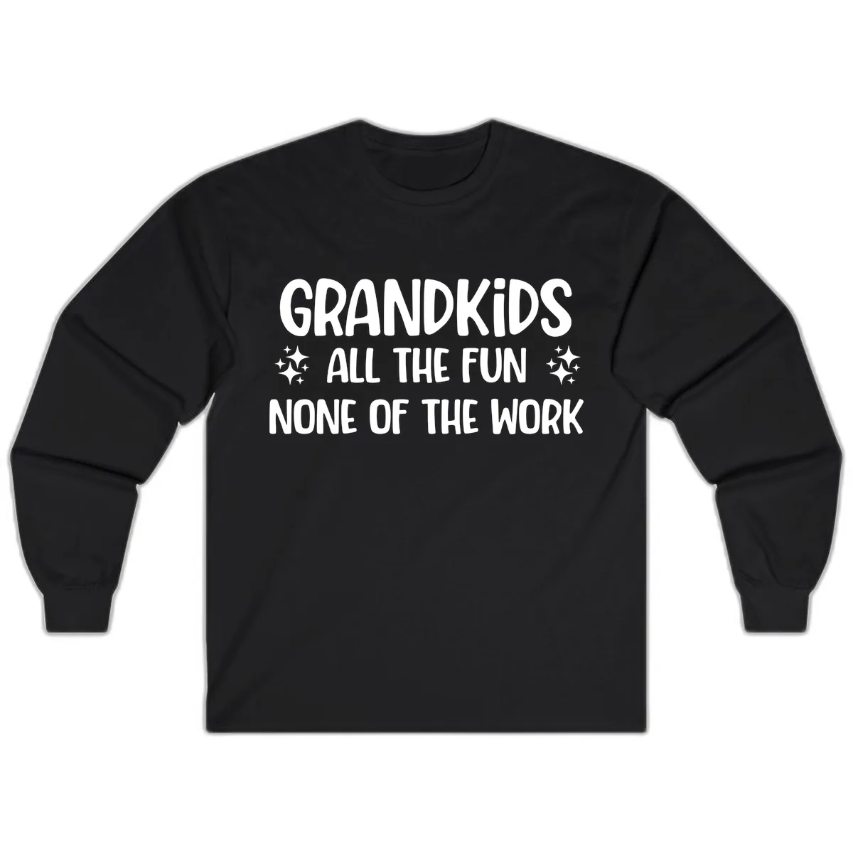 Grandkids All The Fun None Of The Work Long Sleeve in Black