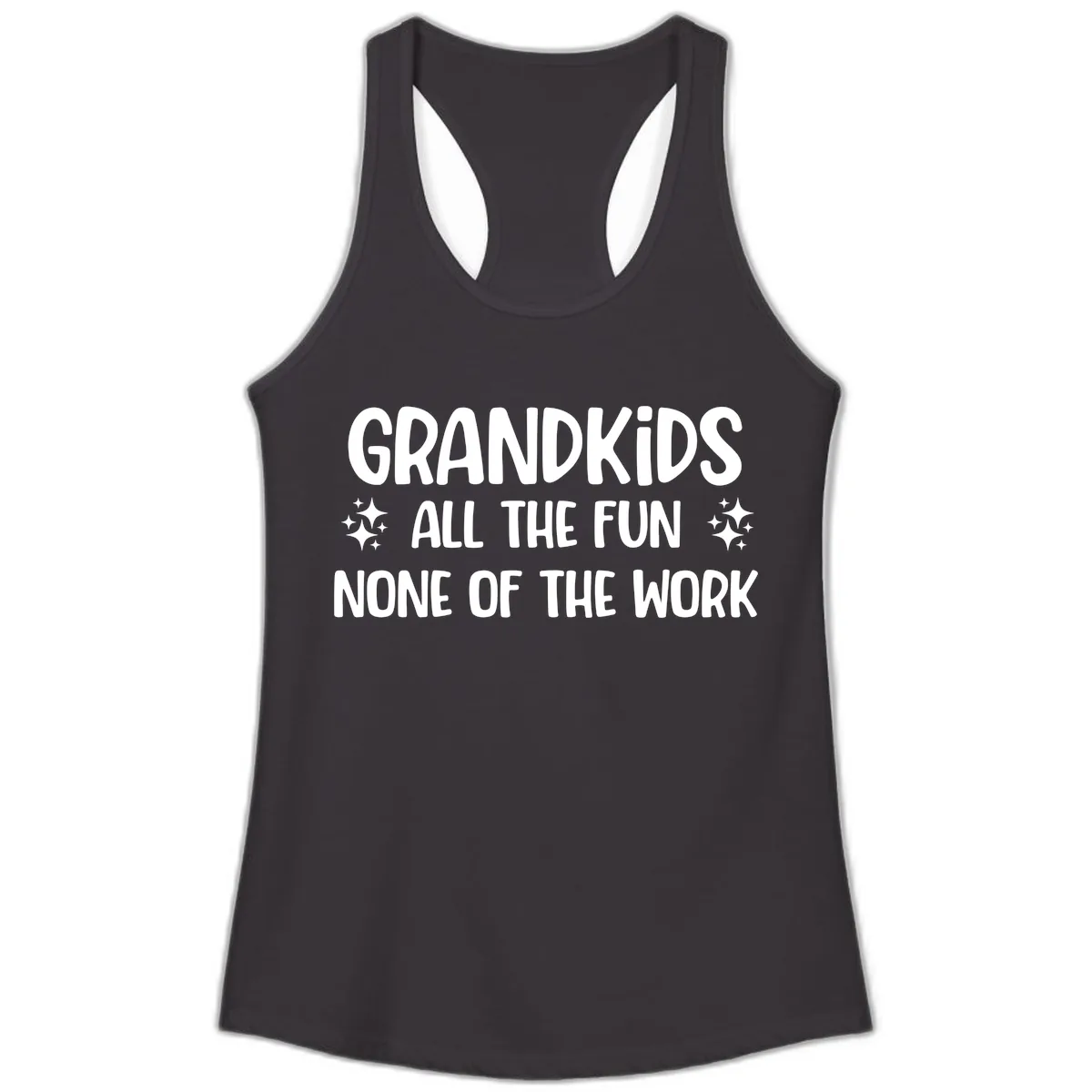 Grandkids All The Fun None Of The Work Ladies Tank in Black