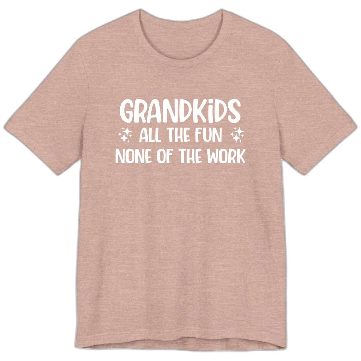 Grandkids All The Fun None Of The Work Premium T-Shirt in Heather Prism Peach