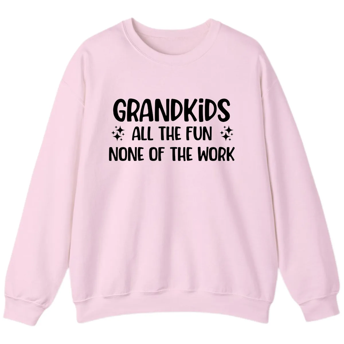 Grandkids All The Fun None Of The Work Sweatshirt in Light Pink