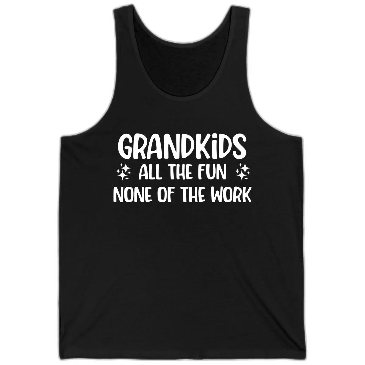 Grandkids All The Fun None Of The Work Tank in Black
